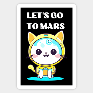 Funny Cat Let's go to Mars Sticker